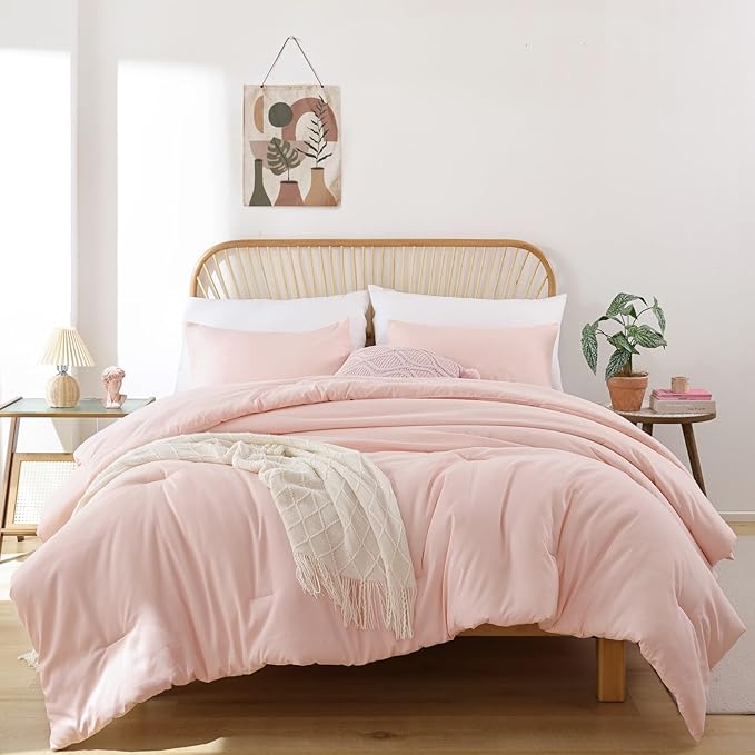 ROSGONIA Comforter Full Size for Girls Boys Teens Blush by ROSGONIA