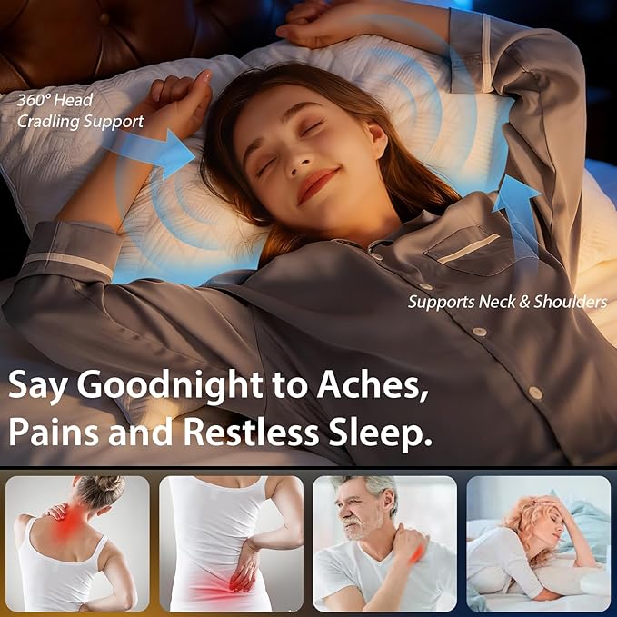 BETU Cooling Pillows Queen Size Set of 4, Shredded Memory Foam Bed Pillows - Image 3