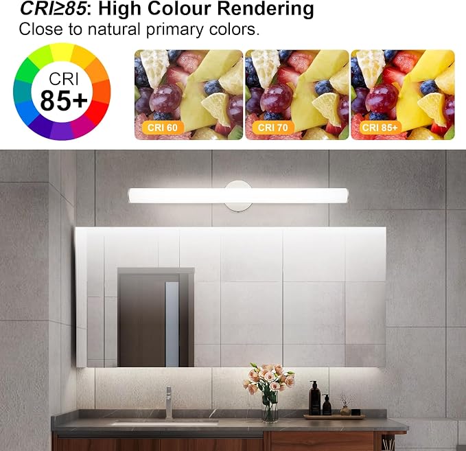 OOWOLF 31.5 Inch LED Bathroom Vanity Light, Brightness Adjustment Vanity Light - Image 2