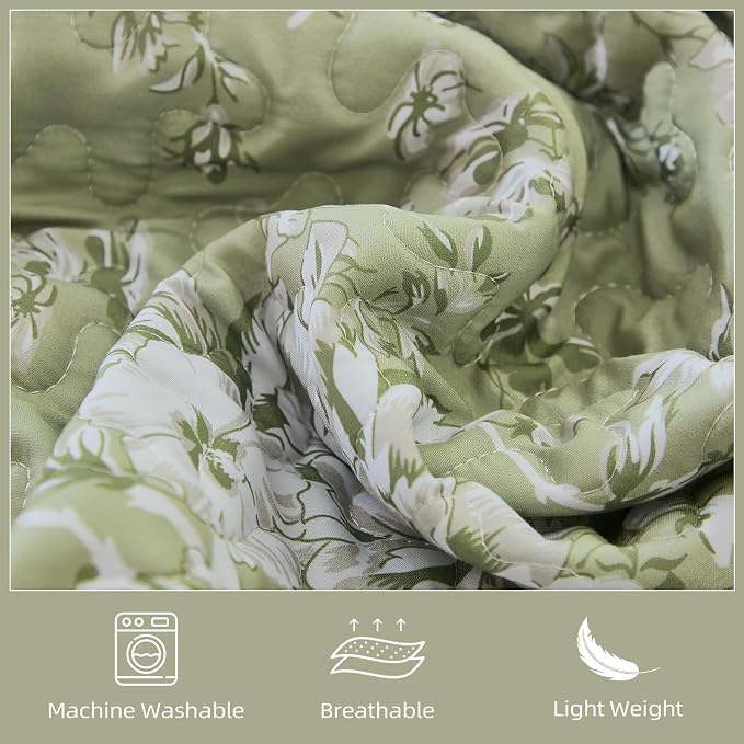 WONGS BEDDING Quilt King Size, Botanical Quilt - Image 5