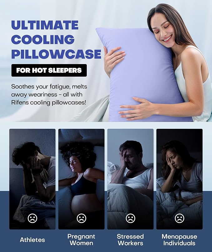 Ice Cooling Pillowcase for Hot Sleepers, Instantly Cool, Stays Cold All Night - Image 6