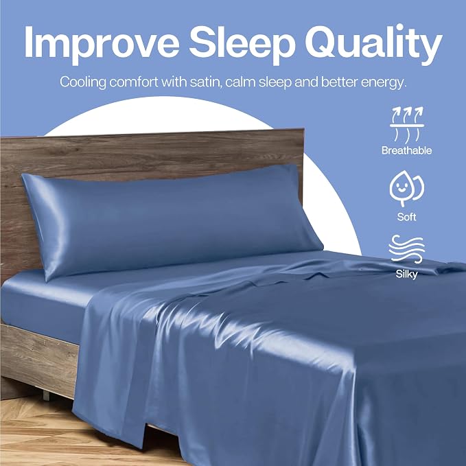 MR&HM Satin Body Pillow Cover, Soft and Breathable Body Pillow Case - Image 6