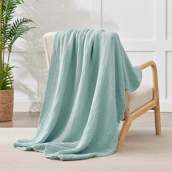 100% Cotton Muslin Blanket 40" x 40", Breathable and Lightweight Cotton Twin - Image 4