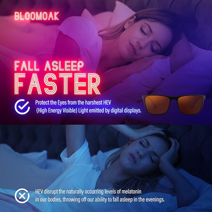 Bloomoak 100% Red Lens Blue Green Light Blocking Glasses- Dual AR Coatings - Image 5