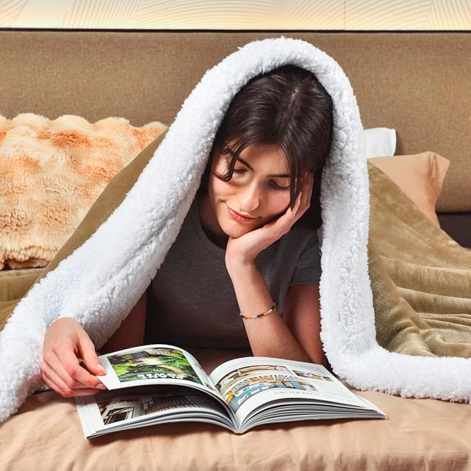 KAWAHOME Sherpa Fleece Twin Size Blanket - Image 2