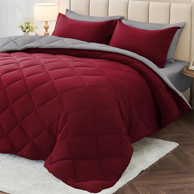 MUXHOMO 5 Pieces Twin Comforter Set, Reversible Bed in a Bag Twin Size by MUXHOMO