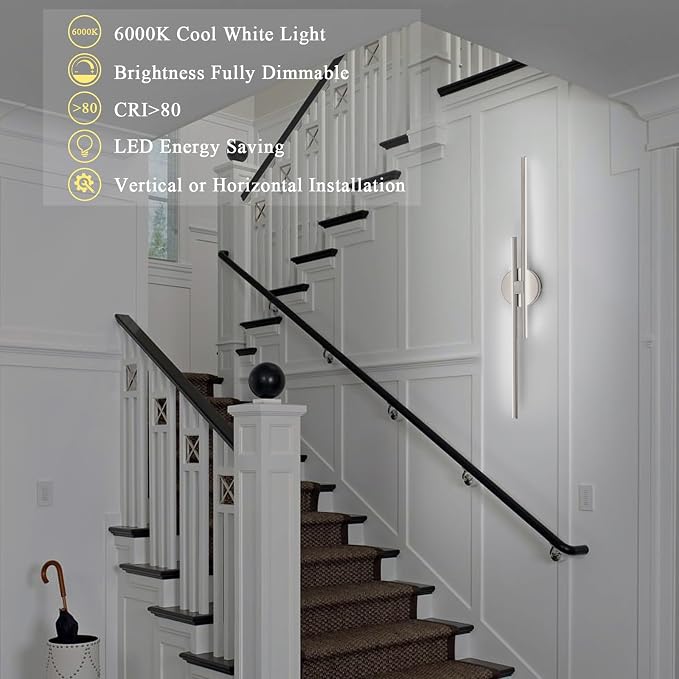 EDISLIVE Dimmable Modern LED Vanity Light Fixtures Bathroom Vanity Wall Lighting - Image 7