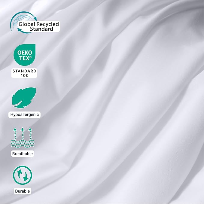 ZPECC King Flat Sheet Only 1 Pack, Durable White Top Bed Sheets Hypoallergenic - Image 2