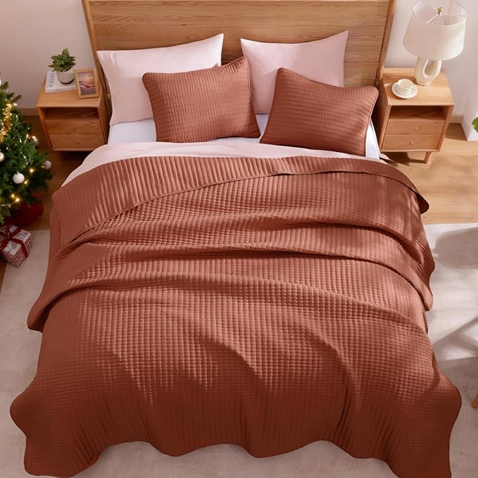 WRENSONGE Queen Quilt-3 Pieces Lightweight Autumn Leaf Fall Bedspreads Queen - Image 4