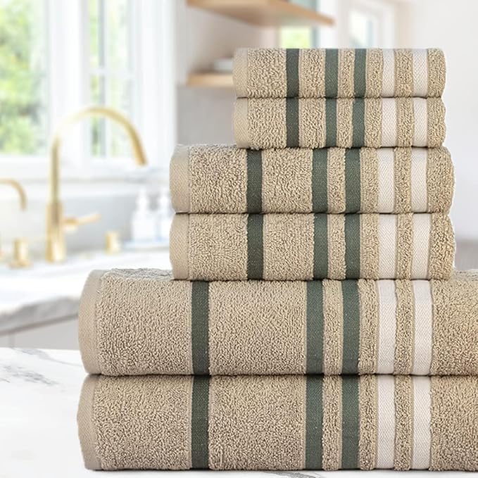 CASA COPENHAGEN Exotic 6 Pieces Towel Set- Grey Violet, 525 GSM 2 Bath Towel 2 - Image 6