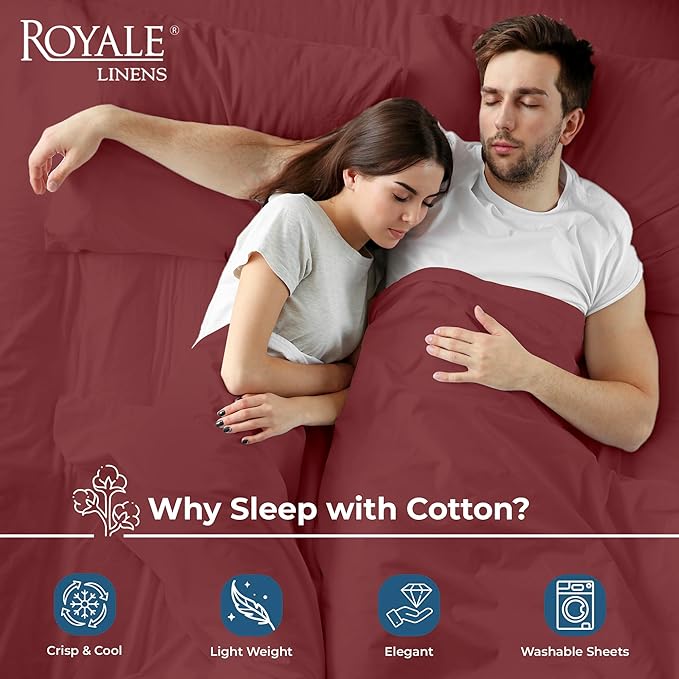Royale Linens 100% Organic Cotton Full Flat Sheet Only - Image 3