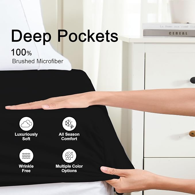 Hotella 100% Microfiber Twin Size Fitted Sheet Only, Ultra Soft Hotel Quality - Image 3