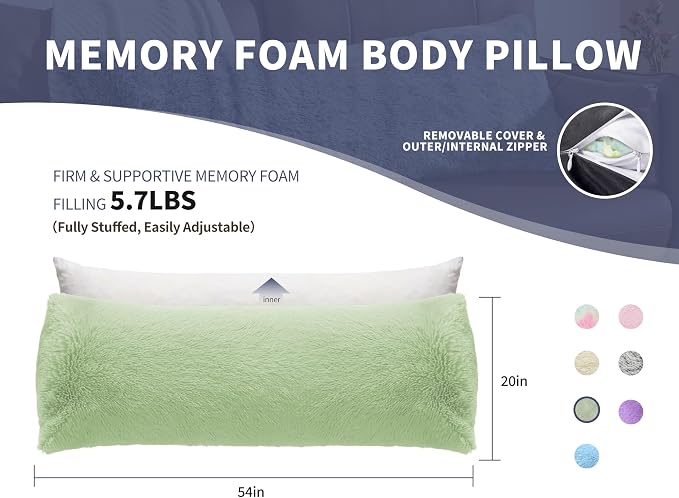 WSOFRLAC Large Memory Foam Body Pillow - Image 6