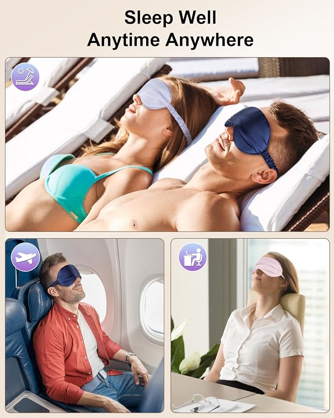 2Pack Silk Sleep Mask, IEKEODI Eye Mask - Image 4