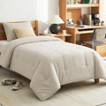 CozyLux Twin Comforter Set Beige, 2 Pieces Twin Extra Long Solid Breathable by CozyLux