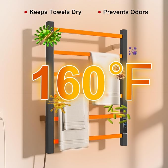 Heated Towel Racks for Bathroom, Wall Mounted Electric Towel Warmer Racks - Image 3