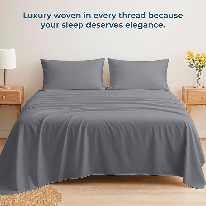 Royale Linens 100% Organic Cotton California King Flat Sheet Only - Image 6