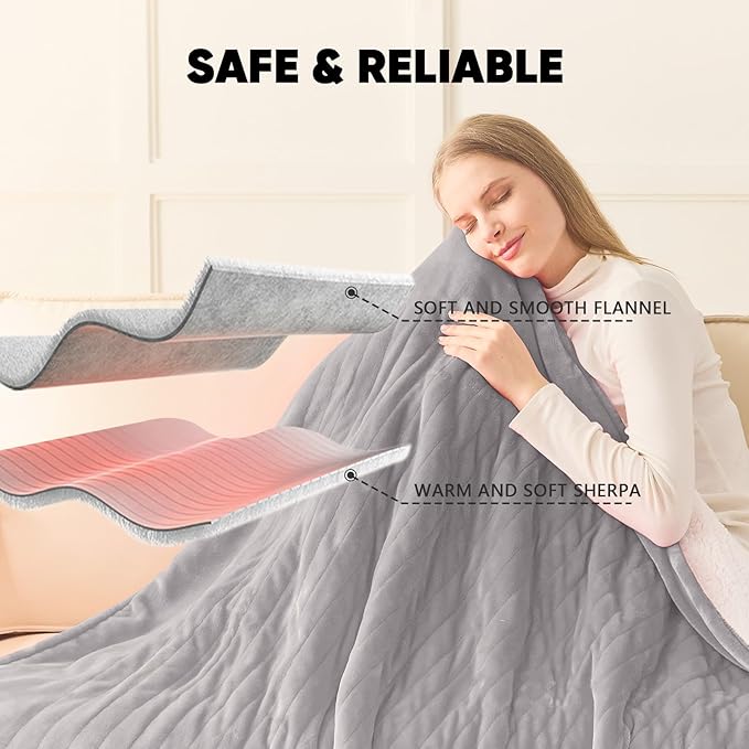 greenoak Heated Blanket Electric Throw 50"X60", Heating Blanket - Image 6