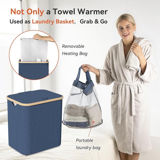 Towel Warmer & Laundry Basket 2-IN-1, Foldable Towel Warmer - Image 7