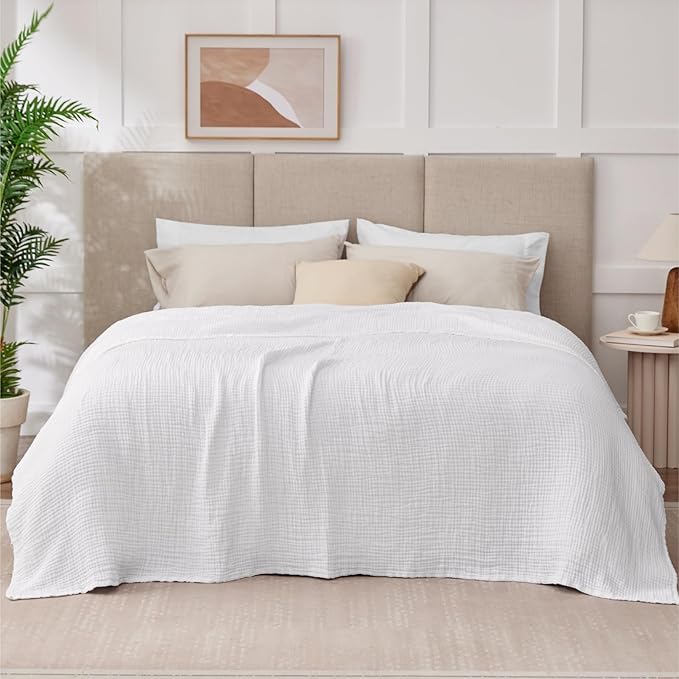 100% Cotton Muslin Blanket King 108" x 90", 6 Layers Breathable and Lightweight - Image 6
