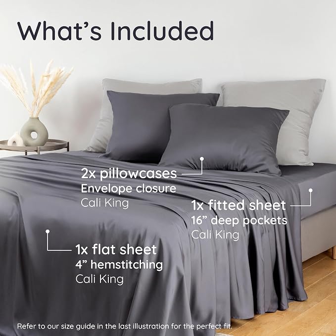 Bambaw California King Cooling Sheets Set 4pcs – 100% Viscose Derived from - Image 2