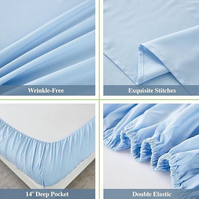 ILAVANDE Queen Sheets Set 6 Piece, Hotel Luxury Super Soft 1800 Series - Image 5