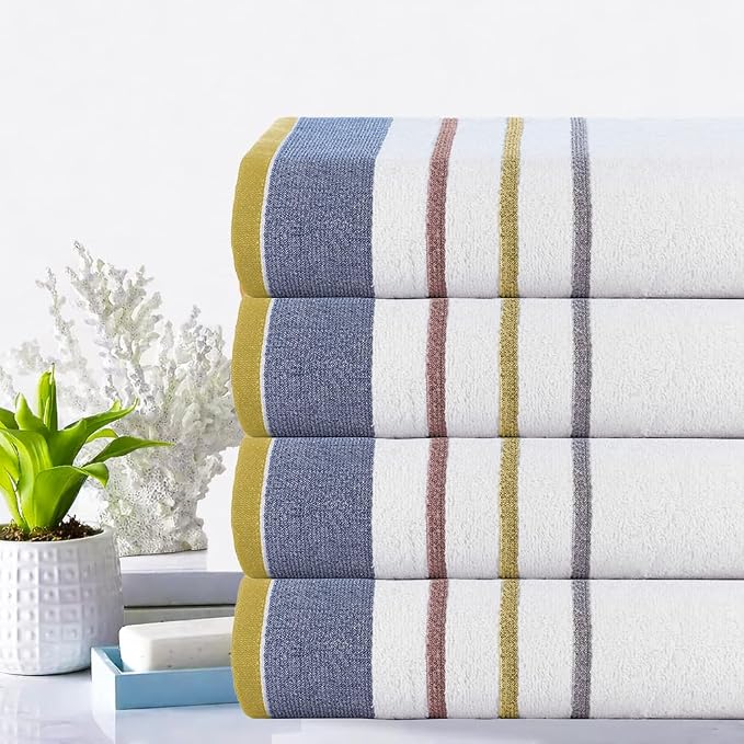 CASA COPENHAGEN White Bay 4Pcs 100% Egyptian Cotton Designer Hand Towels Gift - Image 2