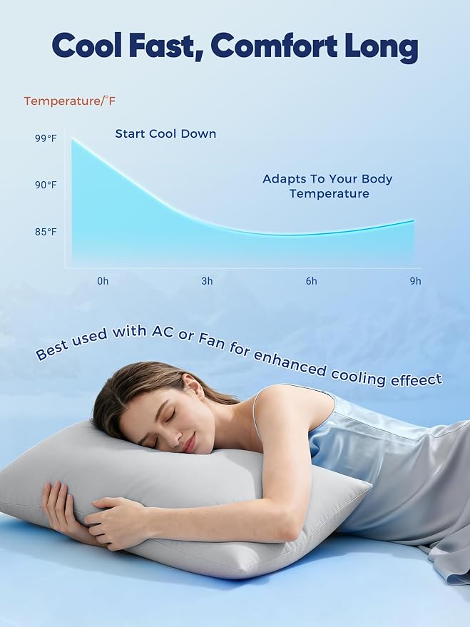 Avolare Cooling Pillow Cases King Size Set of 2, Arc-Chill 3.0 Cooling - Image 2