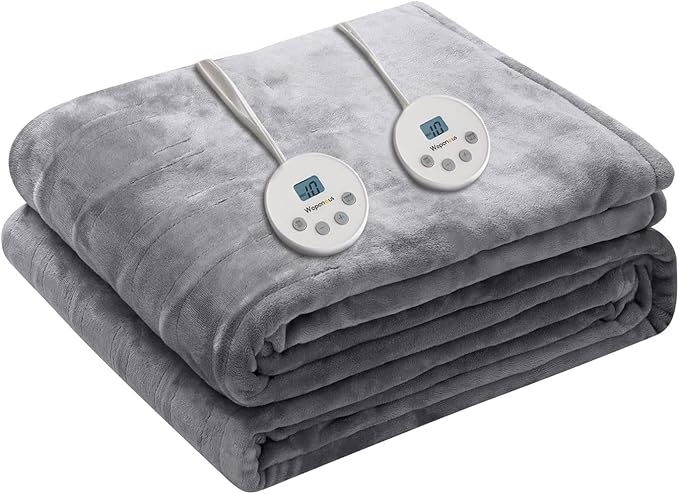Wapaneus Heated Blanket Electric King Size 90"x100"-Dual Control by Wapaneus