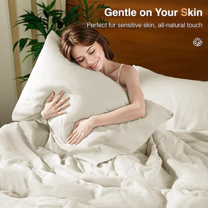 SONORO KATE 100% French Linen Duvet Cover King Size, Soft Breathable - Image 6