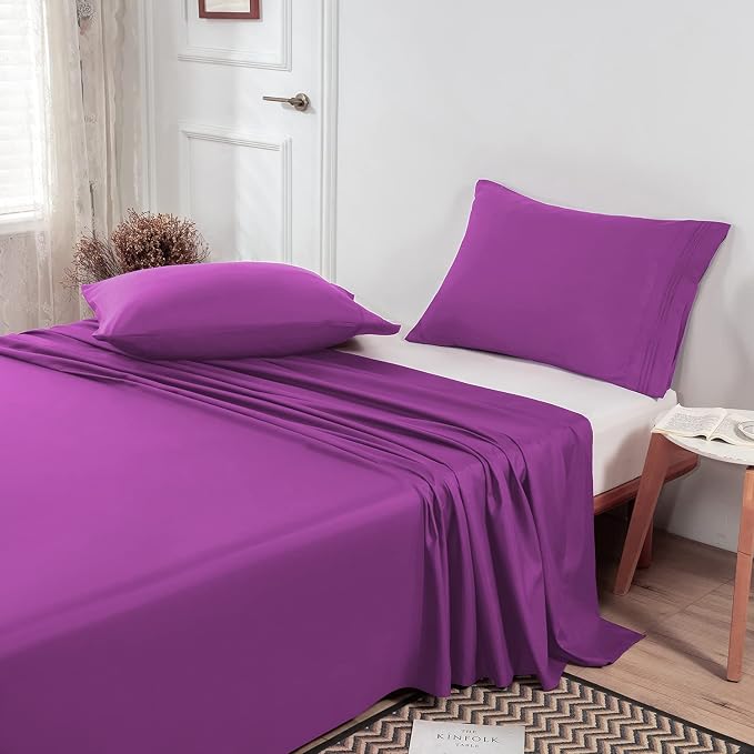 Lirex Flat Sheet, Full Size Extra Soft Brushed Microfiber 1800 Microfiber Flat - Image 7