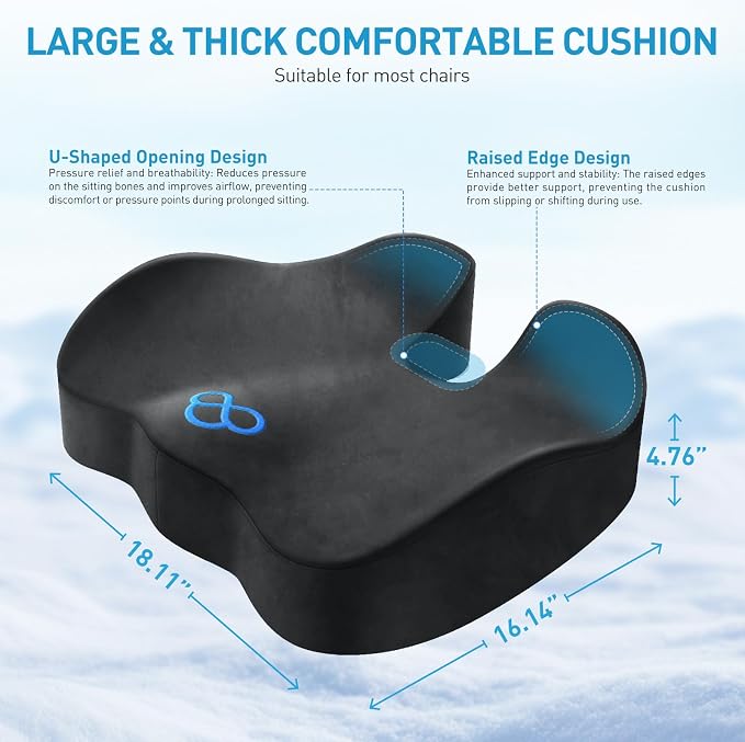 BlissTrends Seat Cushion, Thick Memory Foam Cushions - Image 2