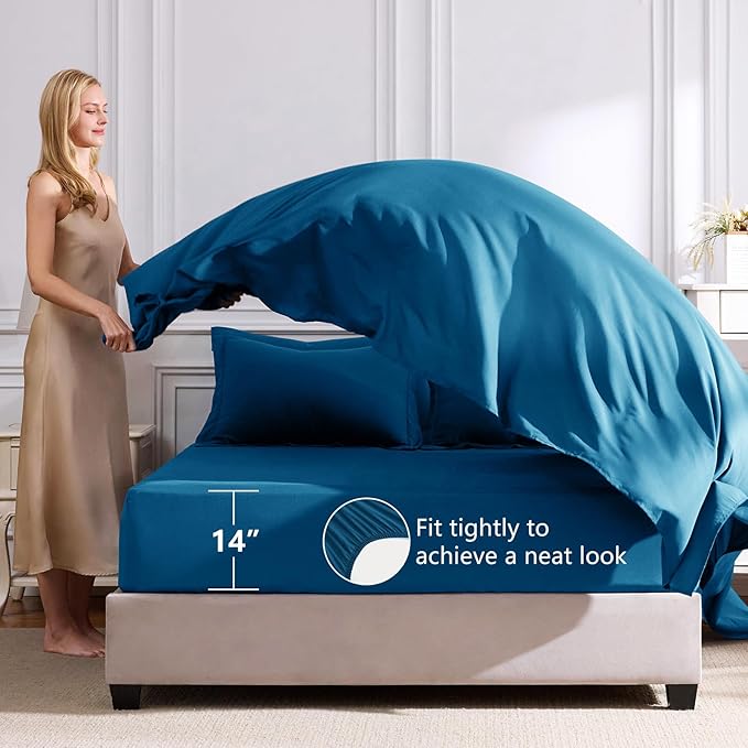 CozyLux King Size Comforter Set Teal - Image 5