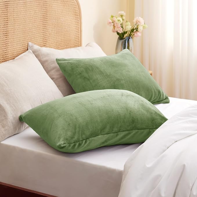 BEDELITE Flannel Pillowcases Standard Set of 2, Super Soft Fleece Pillow Case - Image 2