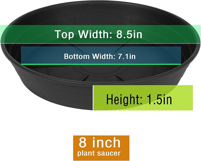LWALRS 4 Packs 8 Inches Plant Saucer Drip Trays, Round Plastic Plant Pot - Image 2