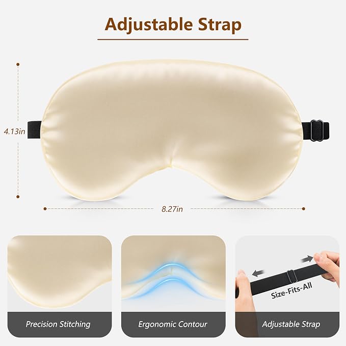 Sleep Mask Silk Eye Mask for Men Sleeping Mask, Adjustable Elastic Strap for - Image 6