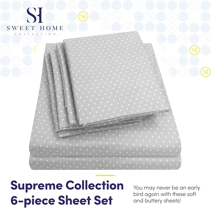Queen Sheets Dot Grey - Image 2