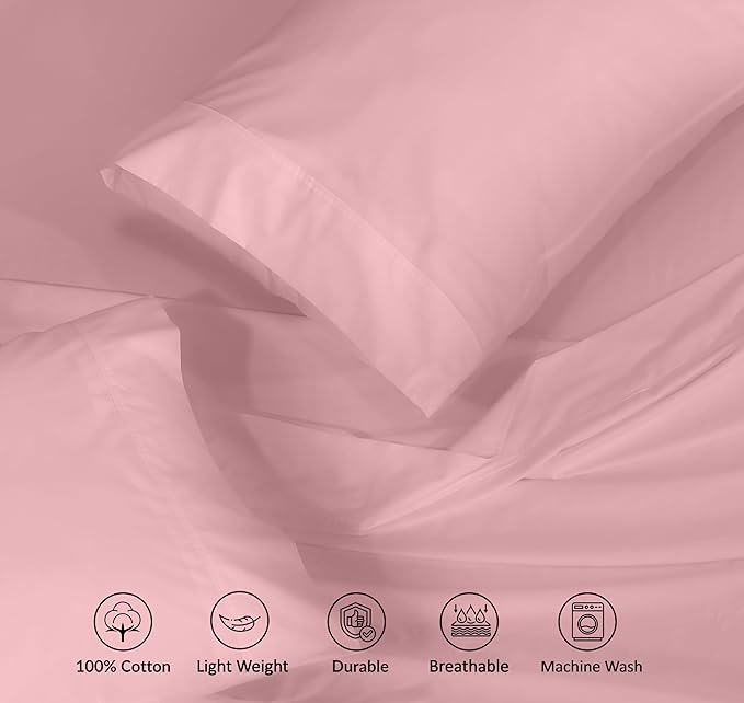 RUVANTI 100% Cotton Sheets – Twin Size Percale Bedding, Cooling & Breathable - Image 4