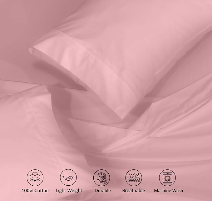 RUVANTI 100% Cotton Sheets – Queen Size Percale Bedding, Cooling & Breathable - Image 4
