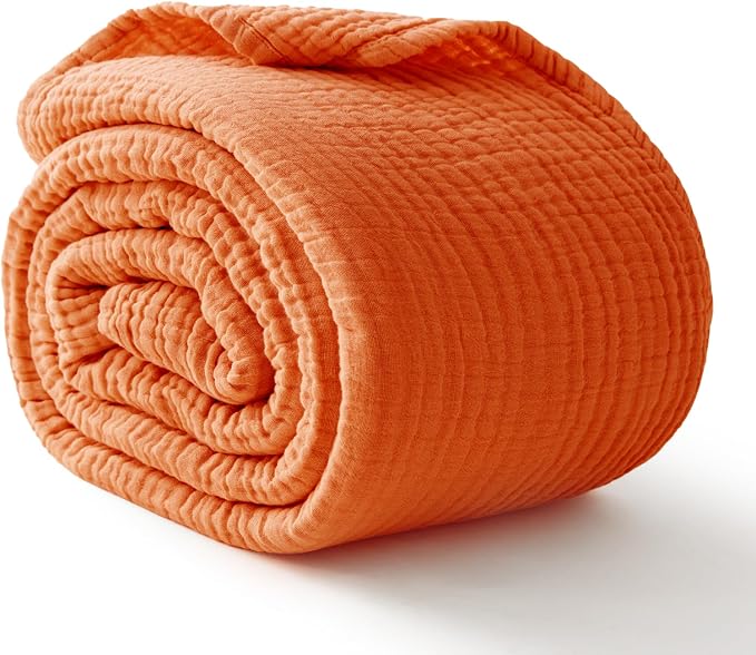 100% Cotton Muslin Blanket King 108" x 90", 6 Layers Breathable and Lightweight by Kozyhvn