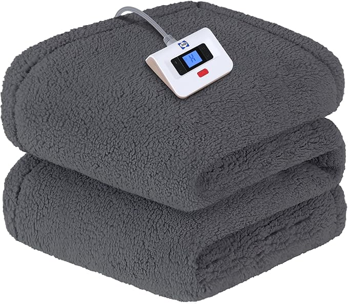 SEALY Electric Blanket Twin Size, Soft Sherpa Heated Blanket Single Control by Sealy