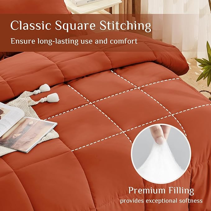 JOLLYVOGUE Queen Comforter Set, Ultra-Soft Bed in a Bag Queen Size 7 Pieces - Image 3