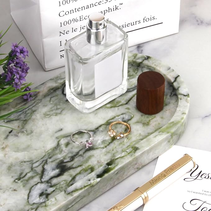 Natural Marble Tray Oval, Bathroom Vanity Tray - Image 7