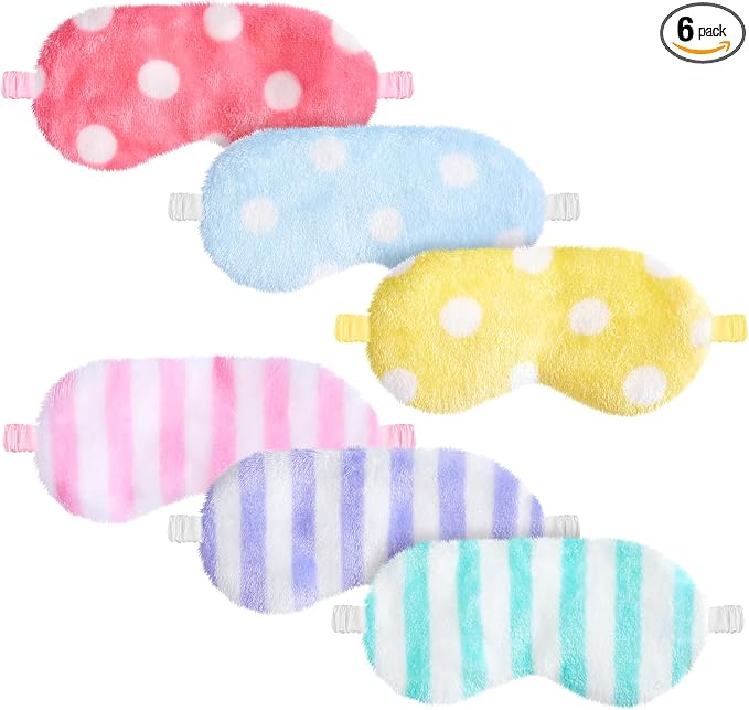 Cuffbow 6 Pack Plush Sleep Mask Set, Cute Plush Eye Masks by Cuffbow