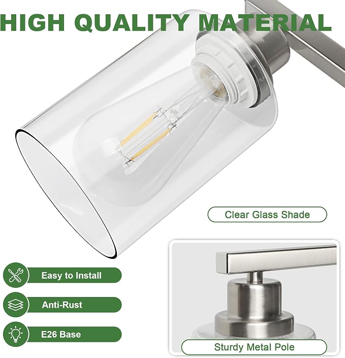 Ascher Bathroom Light Fixtures, 4-Light Vanity Lights - Image 4