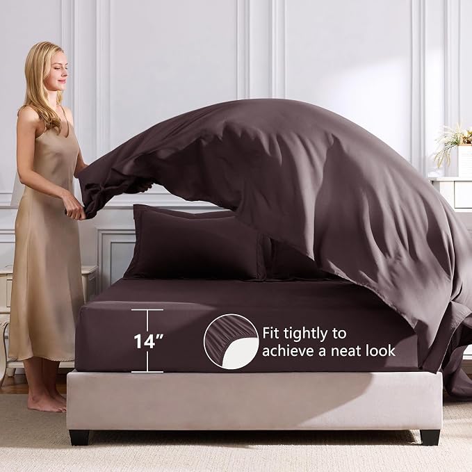 CozyLux Full Size Comforter Sets Cocoa Powder - Image 5