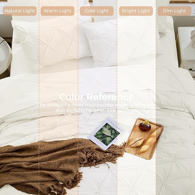 Sasttie Twin Comforter Set, 5-Piece Bed in a Bag, Pintuck Bedding Sets - Image 8