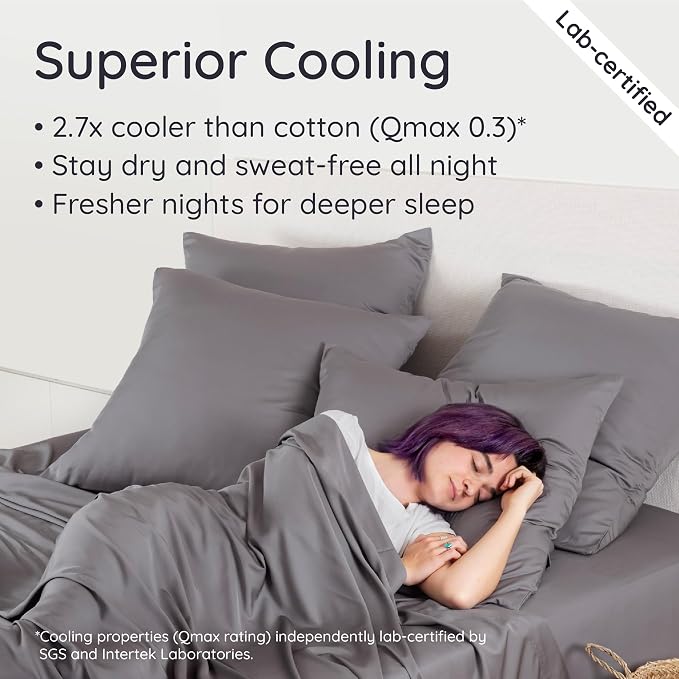 Bambaw 100% Viscose Derived from Bamboo Fitted Sheet Full Size, Cooling Fitted - Image 3