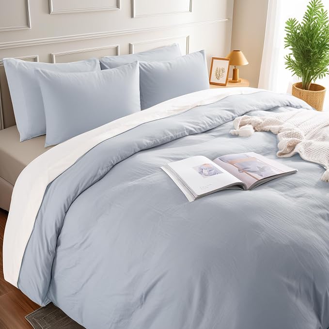 NEXHOME PRO Twin Duvet Cover Set, 100% Washed Cotton - Image 2