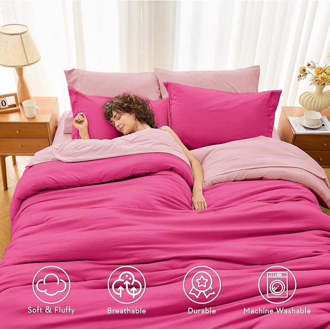 MUXHOMO 7 Pieces Full Comforter Set, Soft Bed in a Bag Full Size, All Season - Image 2